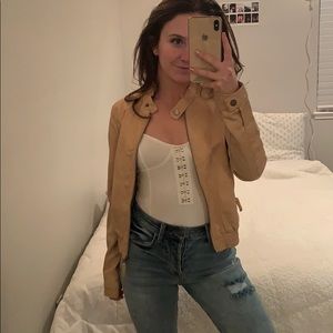 Faux tan leather jacket
